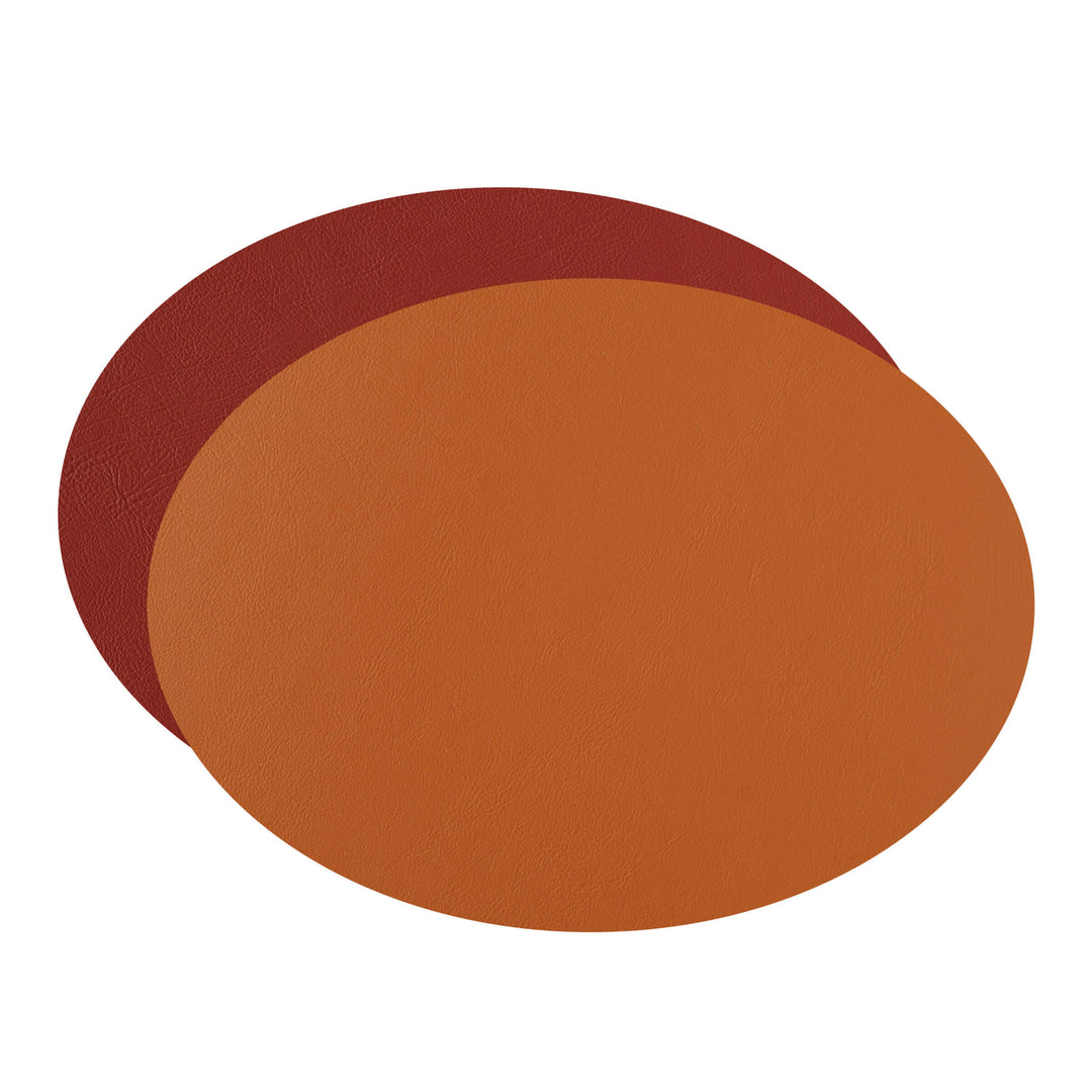 Leather Oval PLACEMAT & Napkin Rings BOTTEGA by Ekaterina Borovkova for ADJ STYLE