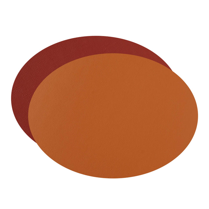 Leather Oval PLACEMAT & Napkin Rings BOTTEGA by Ekaterina Borovkova for ADJ STYLE