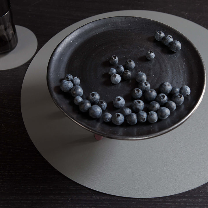 Leather Round PLACEMAT & Napkin Rings BOTTEGA by Ekaterina Borovkova for ADJ STYLE