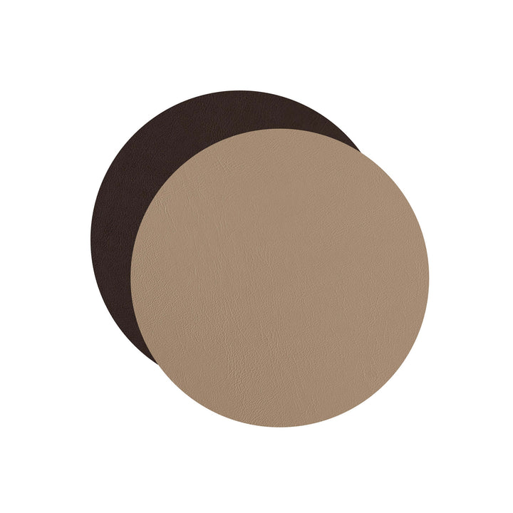 Leather Round PLACEMAT & Napkin Rings BOTTEGA by Ekaterina Borovkova for ADJ STYLE