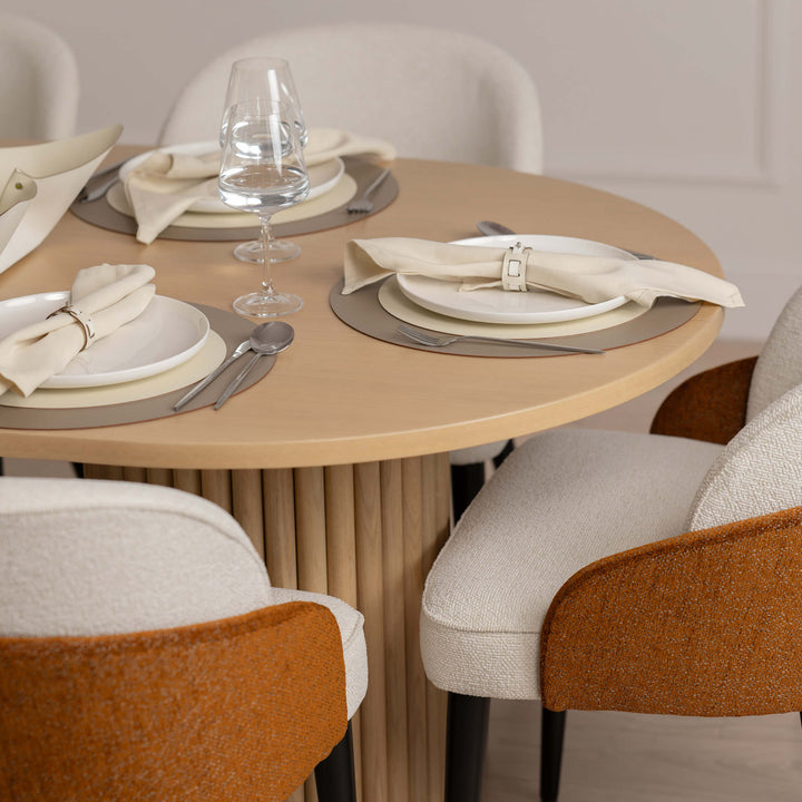 Leather Round PLACEMAT & Napkin Rings BOTTEGA by Ekaterina Borovkova for ADJ STYLE
