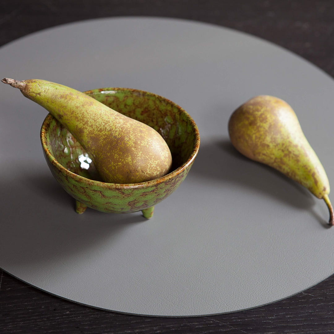 Leather Round PLACEMAT & Napkin Rings BOTTEGA by Ekaterina Borovkova for ADJ STYLE