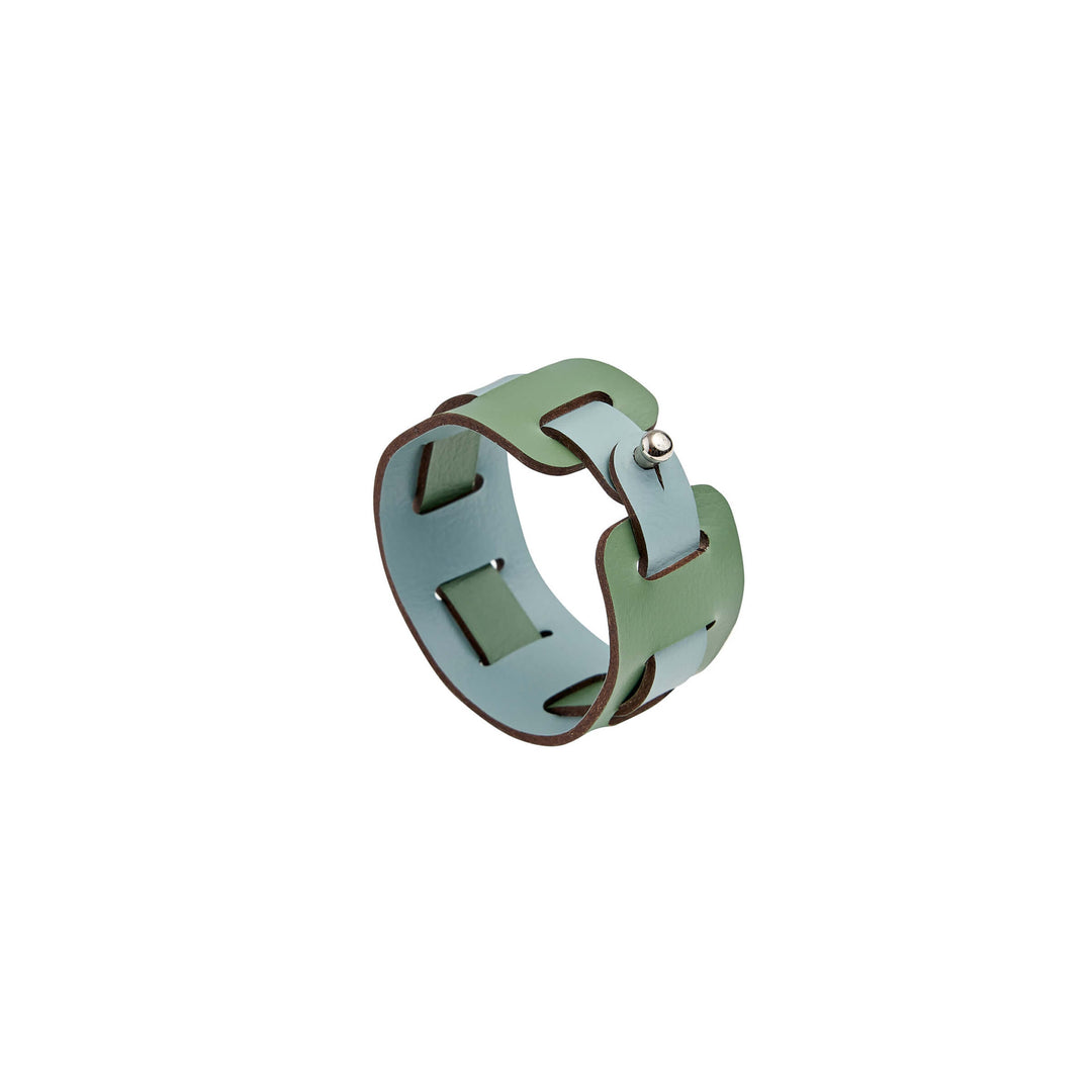 Leather Oval PLACEMAT & Napkin Rings BOTTEGA by Ekaterina Borovkova for ADJ STYLE