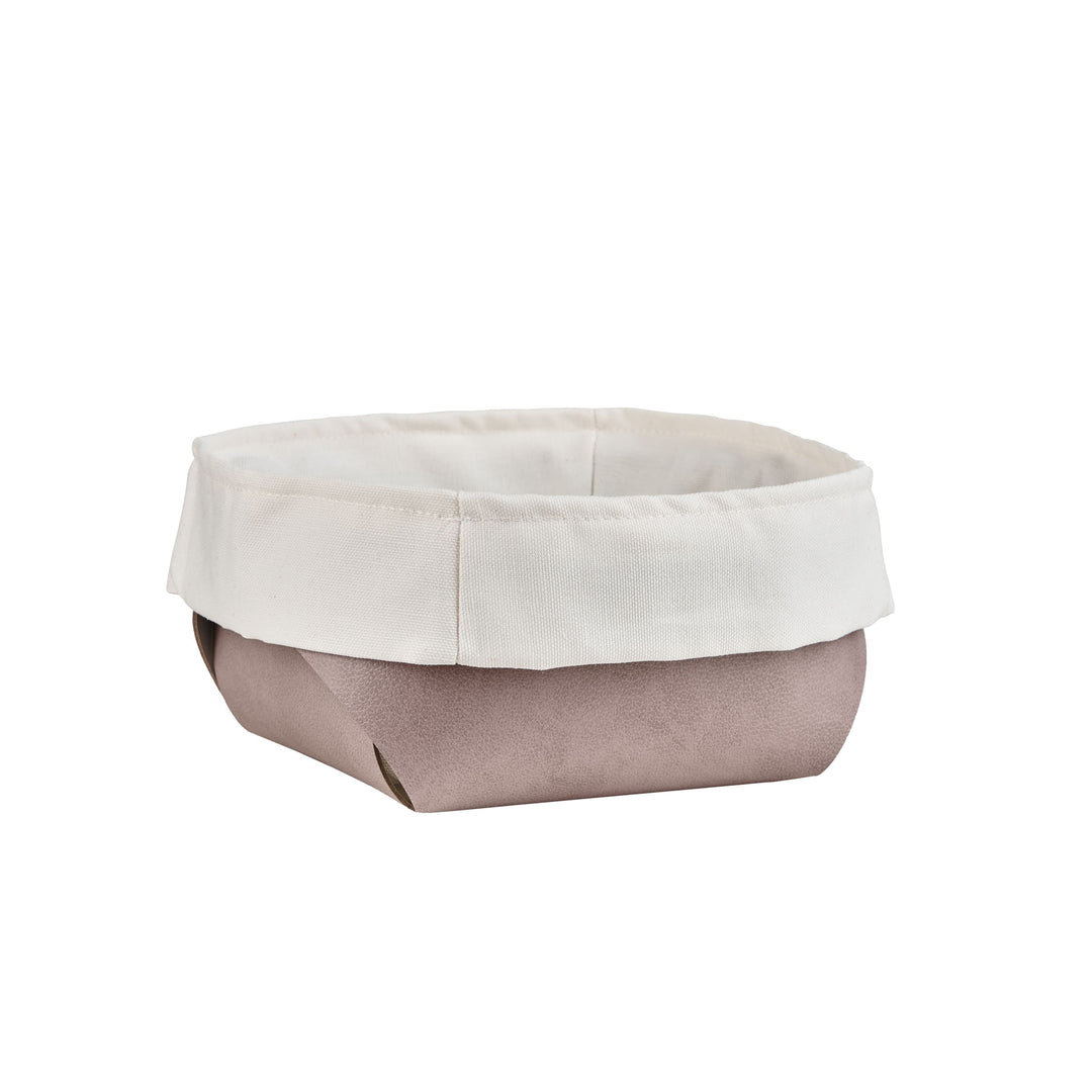 Leather Bread Basket with Cotton Bag Set of 2 by Ekaterina Borovkova for ADJ STYLE