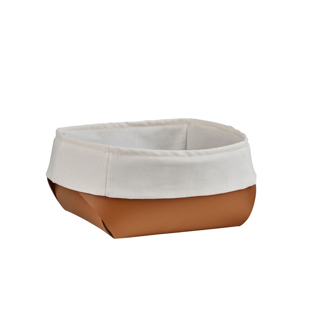 Leather Bread Basket with Cotton Bag Set of 2 by Ekaterina Borovkova for ADJ STYLE