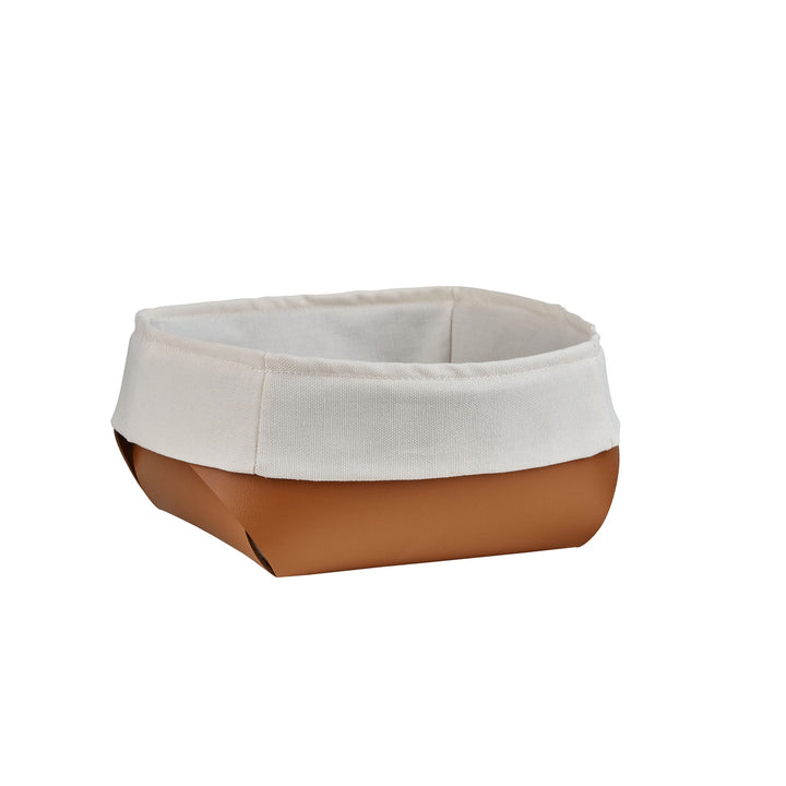 Leather Bread Basket with Cotton Bag Set of 2 by Ekaterina Borovkova for ADJ STYLE