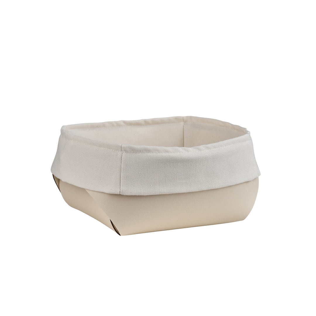 Leather Bread Basket with Cotton Bag Set of 2 by Ekaterina Borovkova for ADJ STYLE