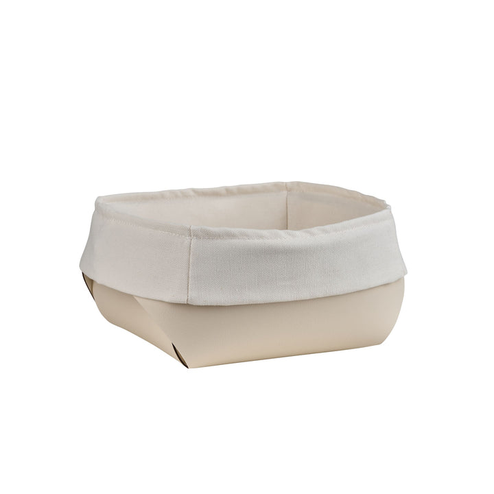 Leather Bread Basket with Cotton Bag Set of 2 by Ekaterina Borovkova for ADJ STYLE