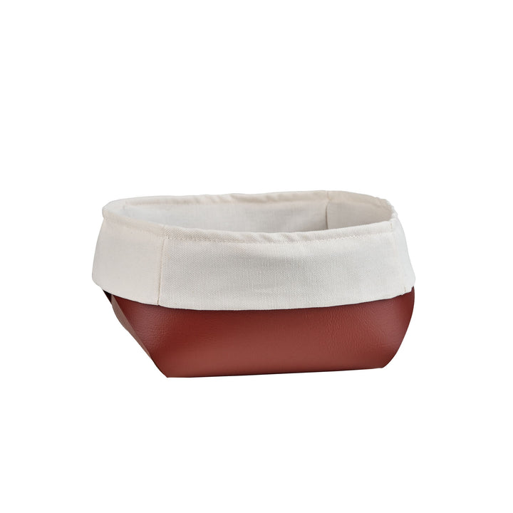 Leather Bread Basket with Cotton Bag Set of 2 by Ekaterina Borovkova for ADJ STYLE