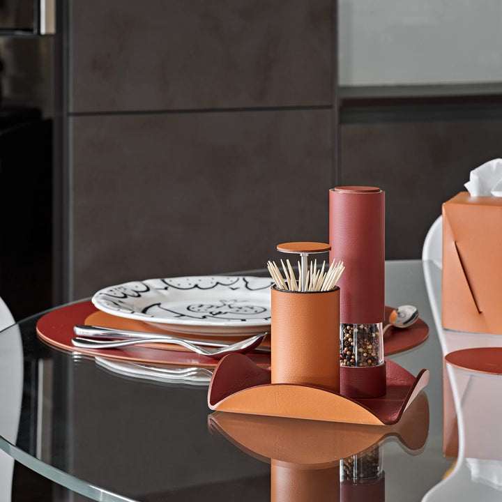 Electric Leather SALT & PEPPER MILL by Ekaterina Borovkova for ADJ STYLE