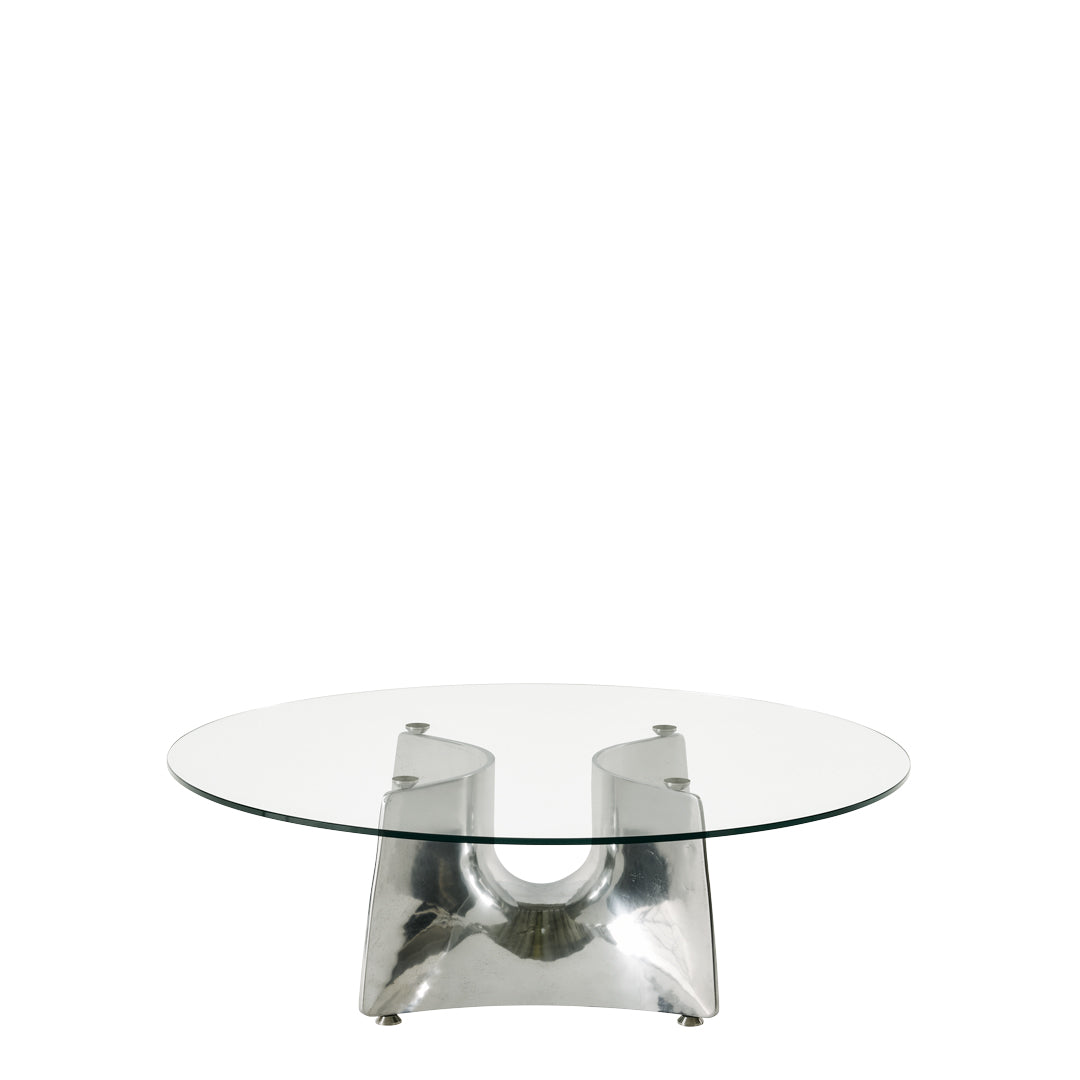 Crystal and Alluminium Coffee Table BENTZ by Jeff Miller for Baleri Italia 8