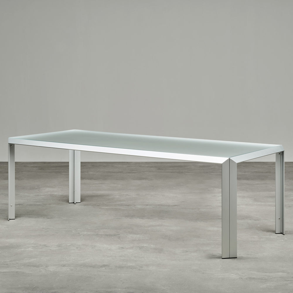 Aluminum and Crystal Dining Table T-TABLE by Angelo Mangiarotti for Baleri Italia 2