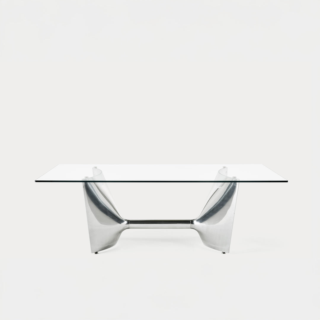 Crystal and Aluminum Table FRATINO by Jeff Miller for Baleri Italia 11