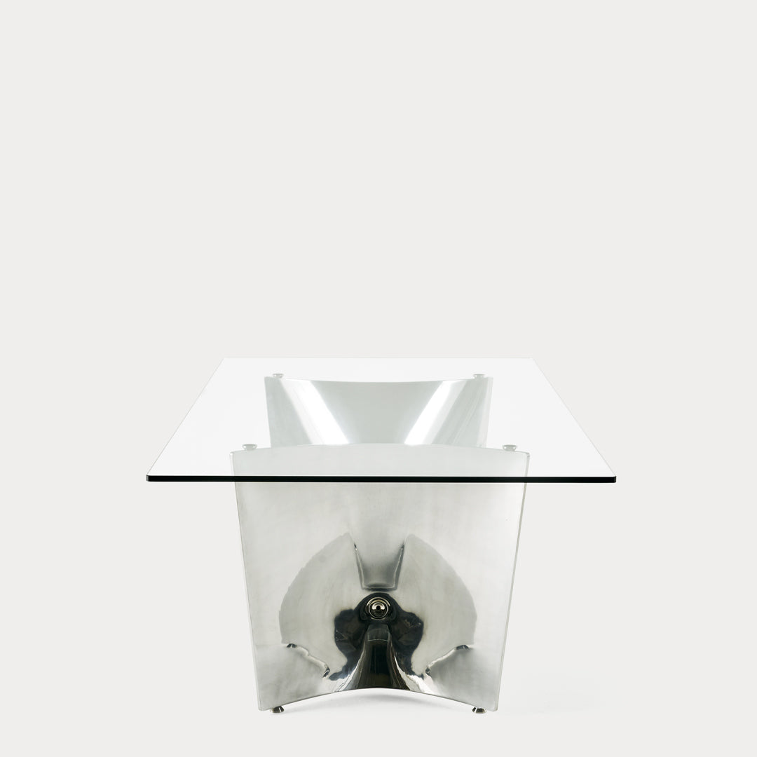 Crystal and Aluminum Table FRATINO by Jeff Miller for Baleri Italia 12