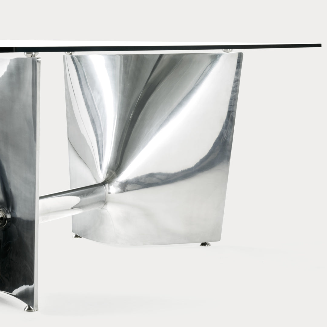 Crystal and Aluminum Table FRATINO by Jeff Miller for Baleri Italia 15