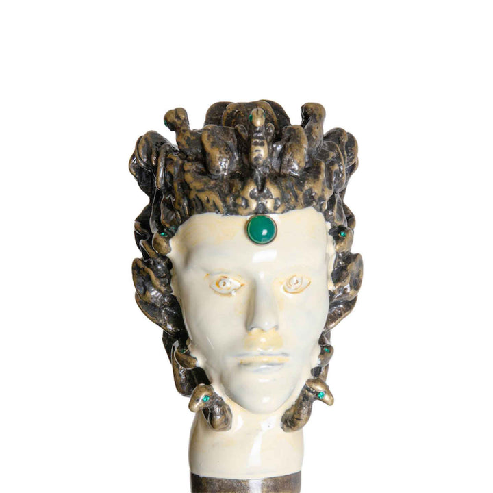 Cane MEDUSA with Enameled Brass Handle by Pasotti 03