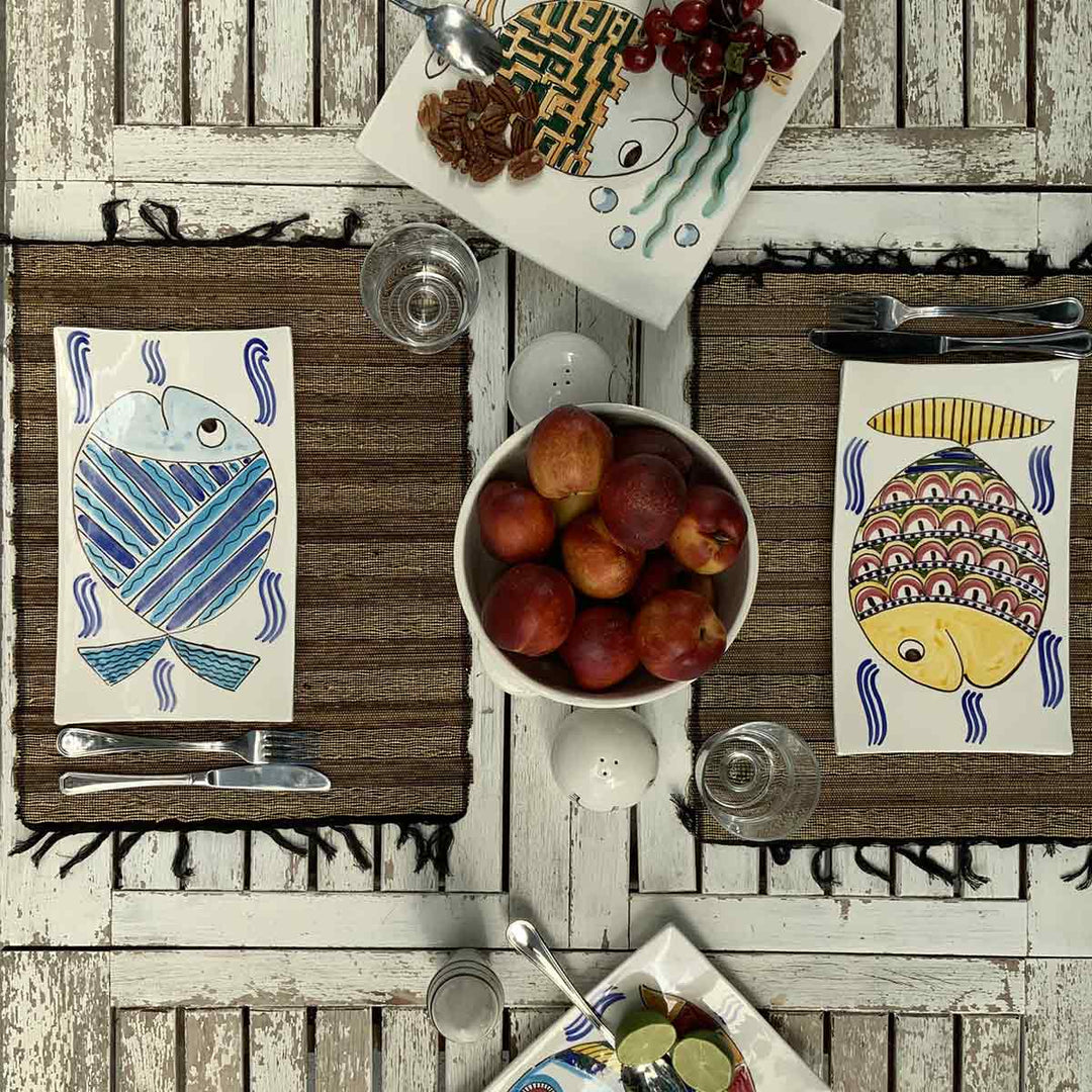 Ceramic Serving Platter PESCI by Improntabarre 03