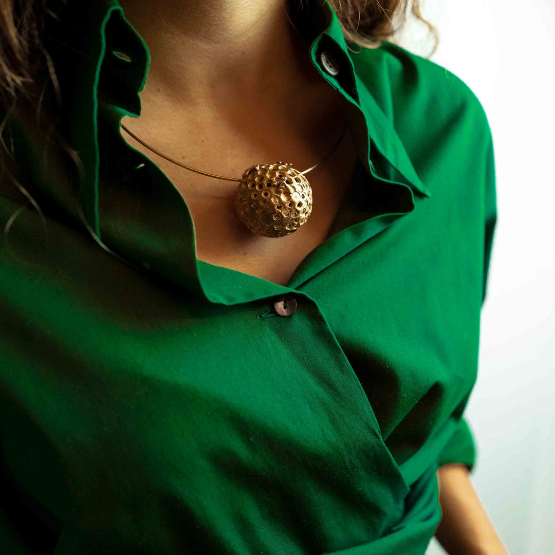 Bronze Necklace BEEHIVE by Jessica Carroll for BABS Art Gallery - Limited Edition 03