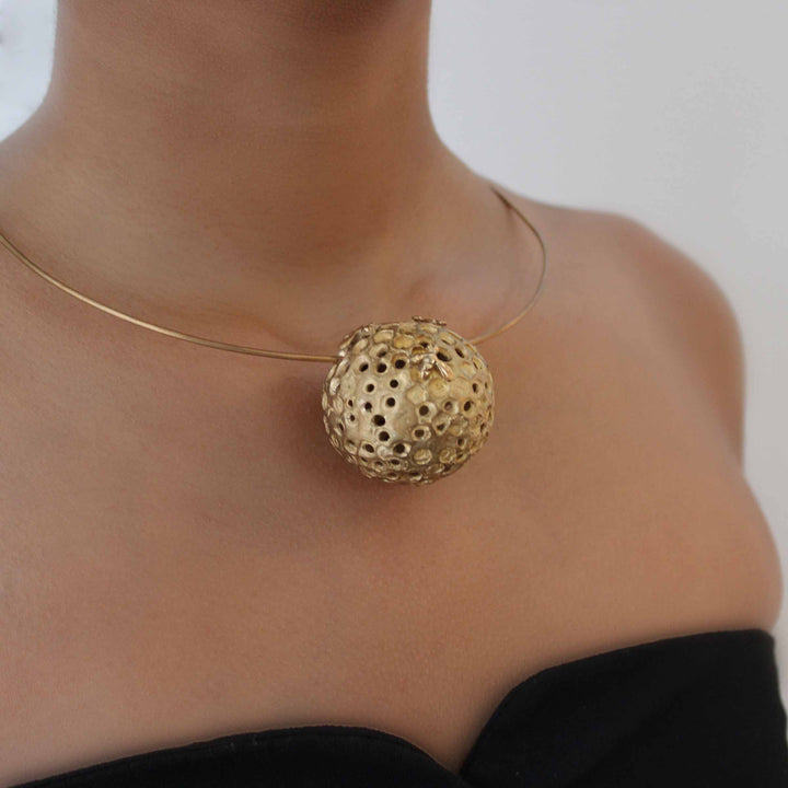 Bronze Necklace BEEHIVE by Jessica Carroll for BABS Art Gallery - Limited Edition 07