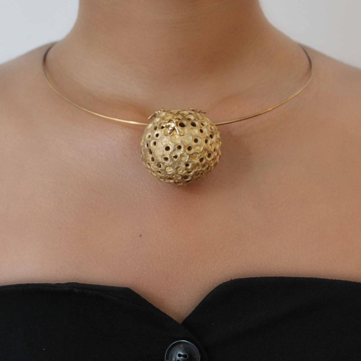 Bronze Necklace BEEHIVE by Jessica Carroll for BABS Art Gallery - Limited Edition 08