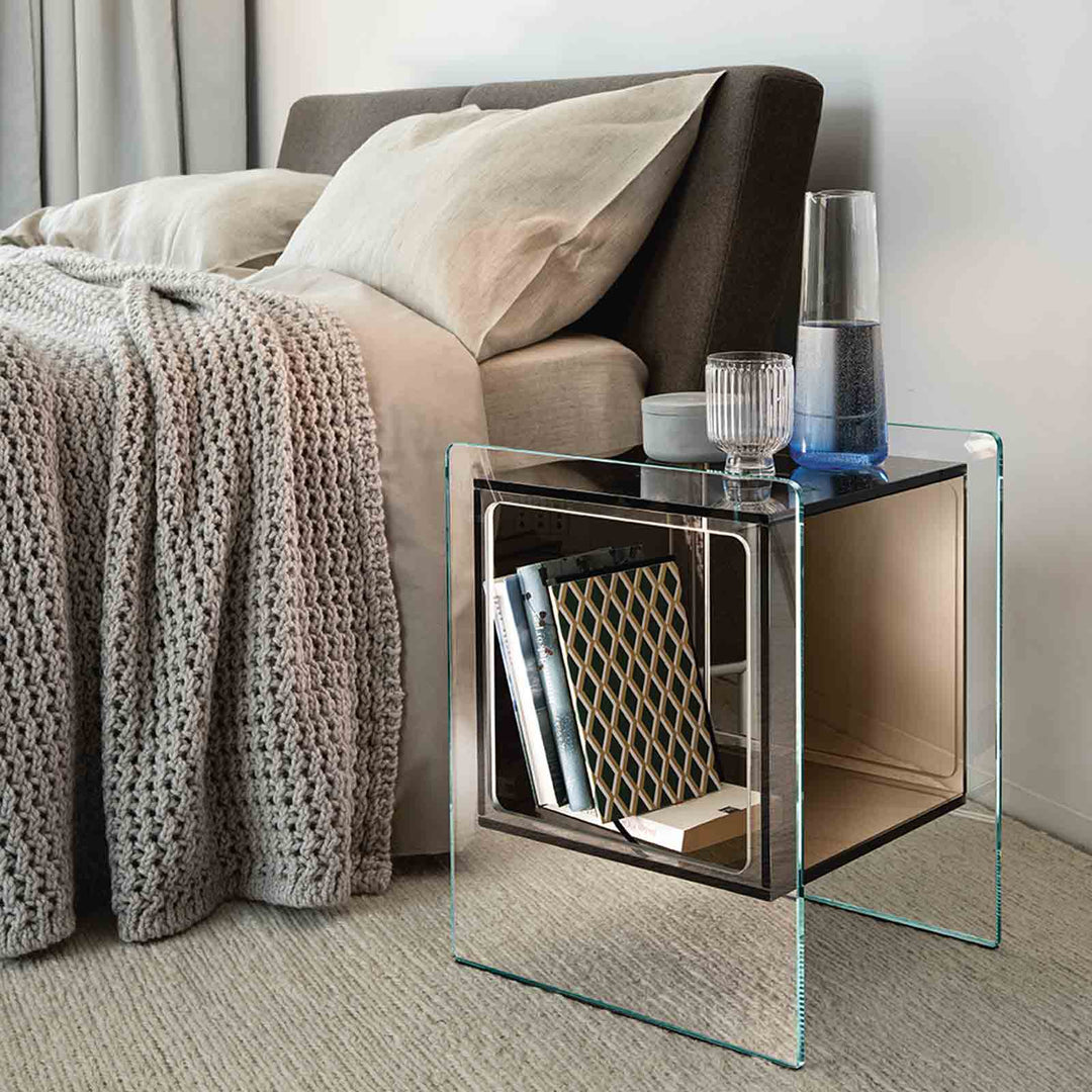 Glass Bedside Table MAGIQUE CUBO by Studio Klass for FIAM 0126