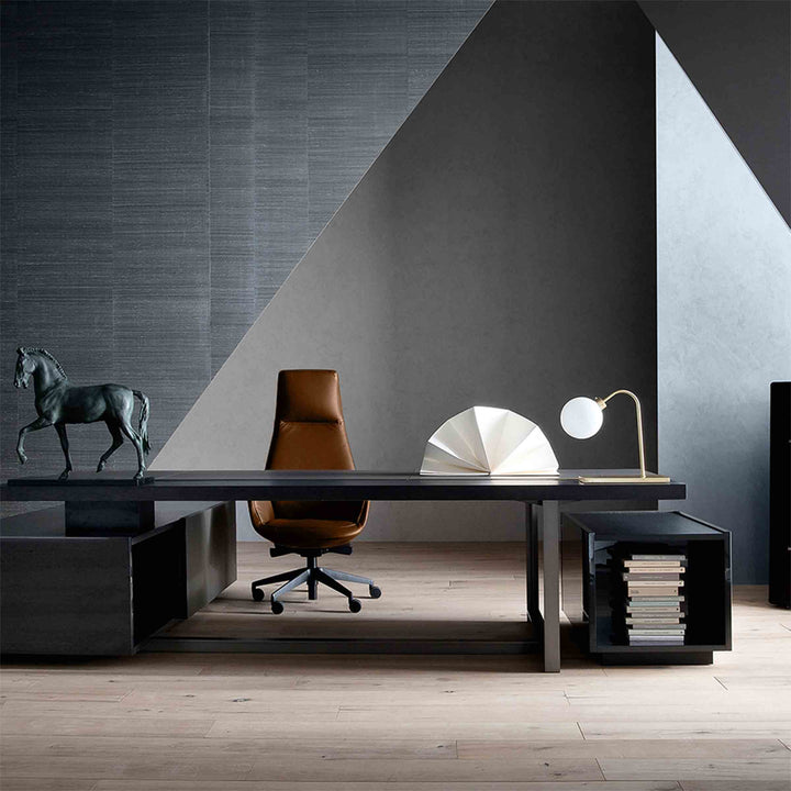 High Back Swivel Chair with Wheels DOWNTOWN PRESIDENT by Jean-Marie Massaud for Poltrona Frau 02