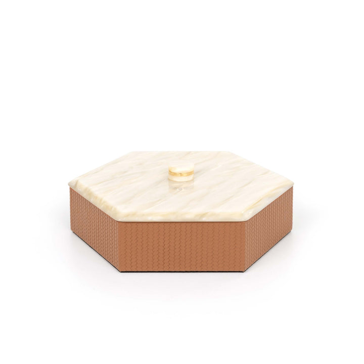 Leather Hexagonal Box KELLY by Pinetti 02