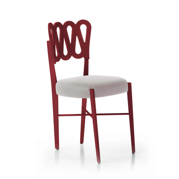 Burgundy Stained Beech Wood Chair PONTI 969 Set of Four by Gio Ponti for BBB Italia 1