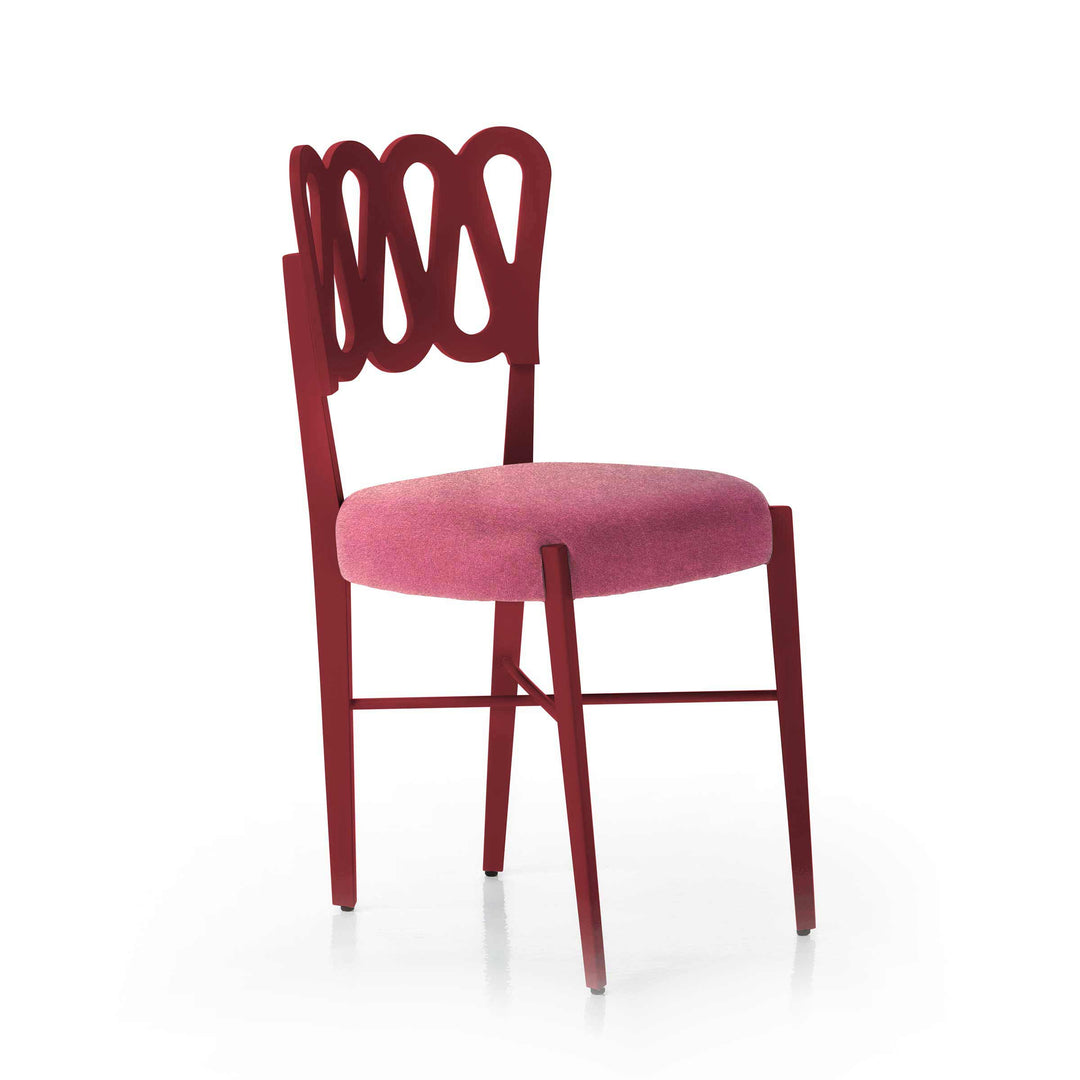 Burgundy Stained Beech Wood Chair PONTI 969 Set of Four by Gio Ponti for BBB Italia 2
