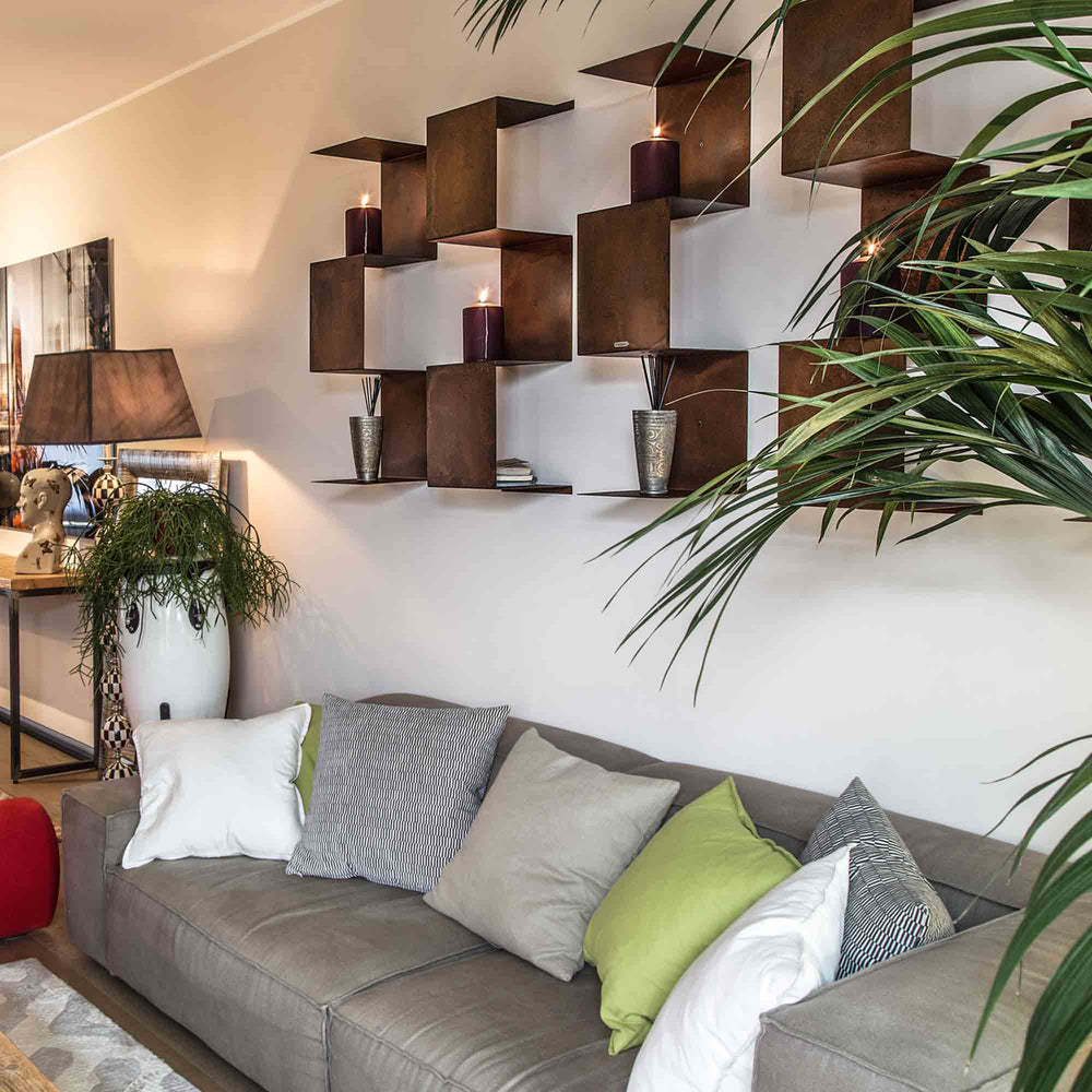 Corten Steel Bookcase SEGMENTO CORTEN MINI by C. Cangia and G. Mazzardi 03
