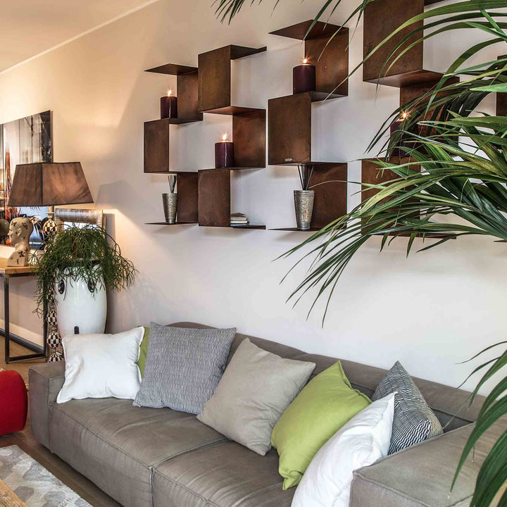 Corten Steel Bookcase SEGMENTO CORTEN MINI by C. Cangia and G. Mazzardi 03