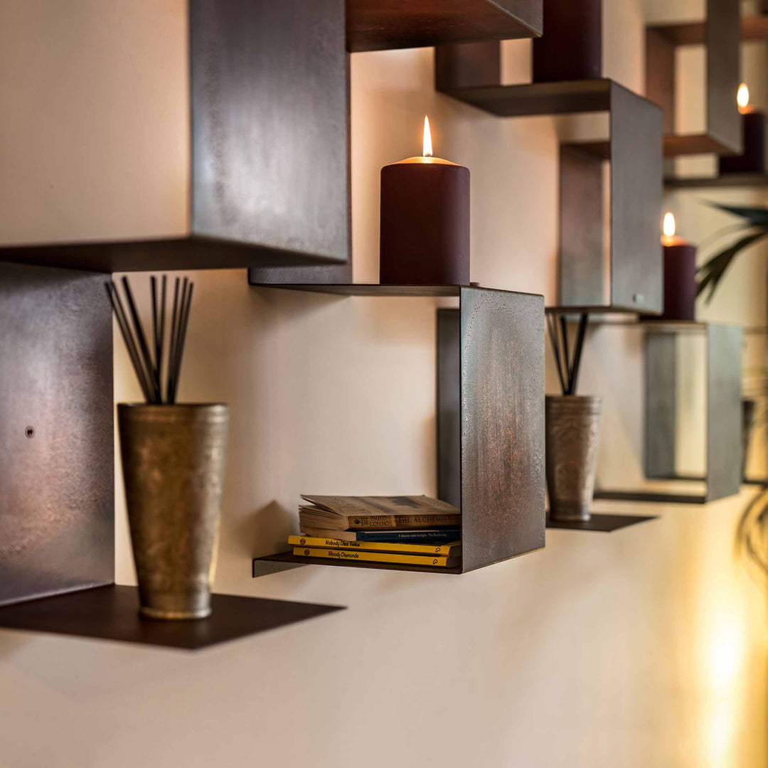 Corten Steel Bookcase SEGMENTO CORTEN MINI by C. Cangia and G. Mazzardi 06