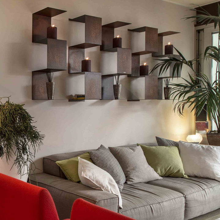 Corten Steel Bookcase SEGMENTO CORTEN MINI by C. Cangia and G. Mazzardi 04