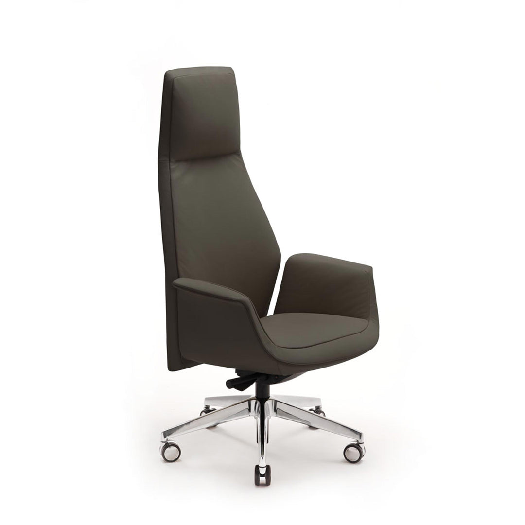 High Back Swivel Chair with Wheels DOWNTOWN PRESIDENT by Jean-Marie Massaud for Poltrona Frau 04