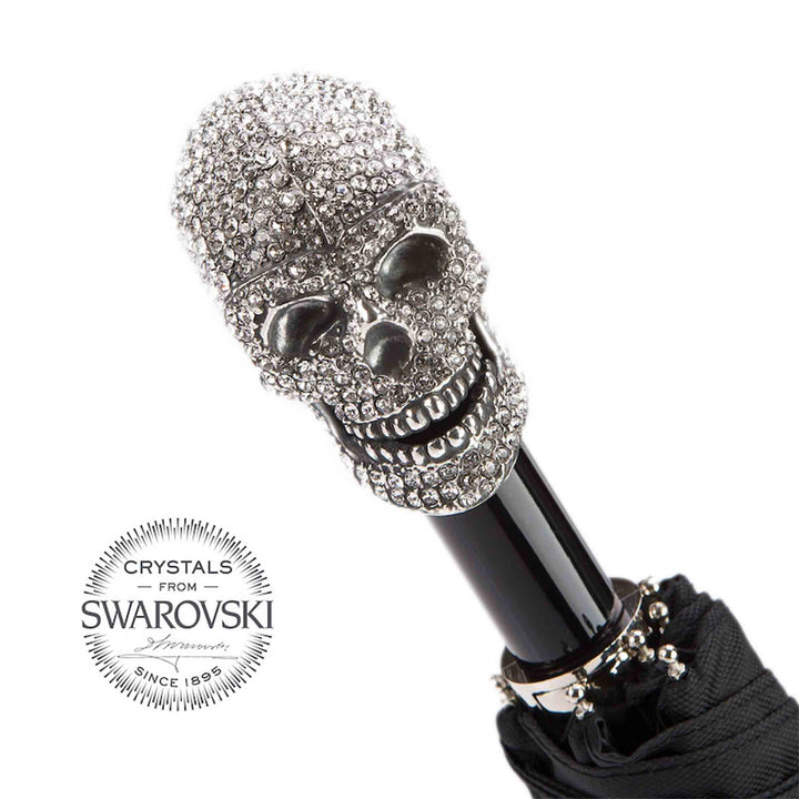 Folding Umbrella SWAROVSKI® SKULL with Swarovski® Crystal Handle by Pasotti 04