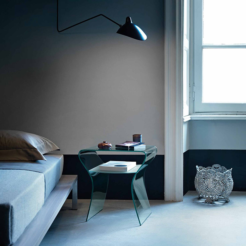 Glass Bedside Table CHARLOTTE DE NUIT by Prospero Rasulo for FIAM 0114