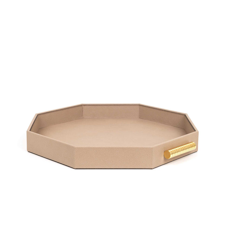 Octagonal Leather Tray GRACE by Pinetti 02