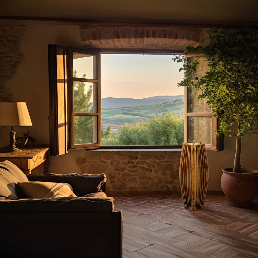 Wood Floor Lamp IBLA by Andrea Riva, Francesco De Luca, Caia Rossa for Winetage 03