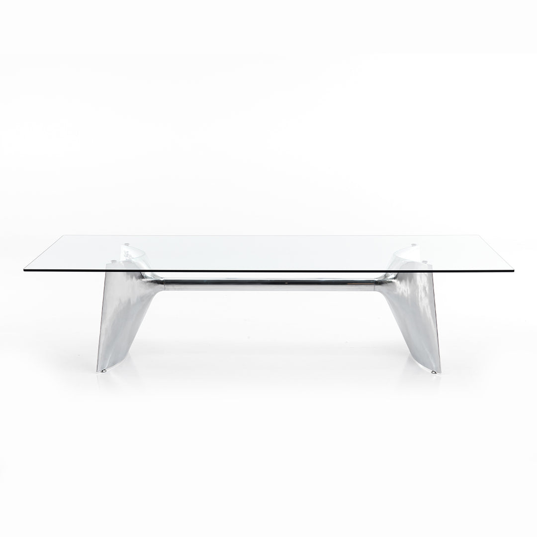 Crystal and Aluminum Table FRATINO by Jeff Miller for Baleri Italia 5