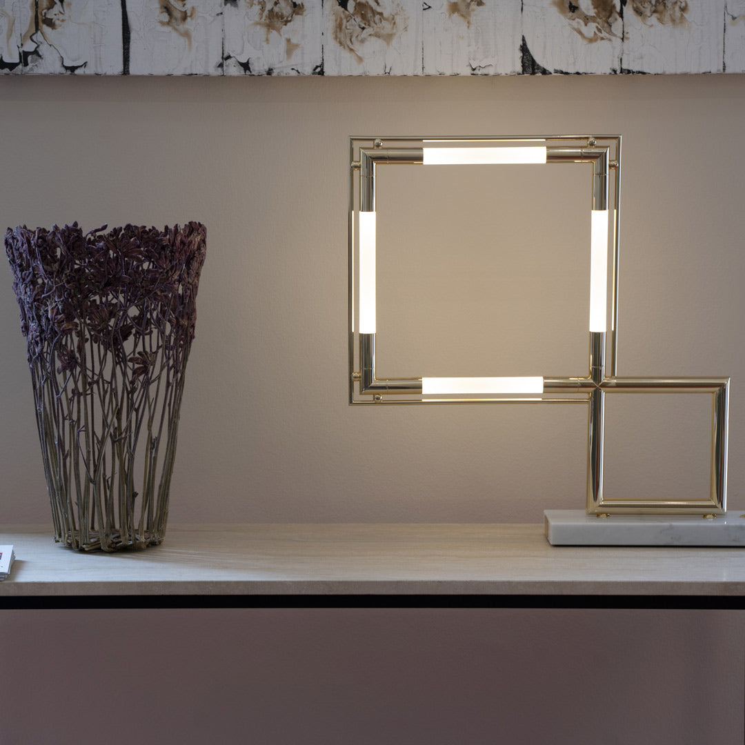 Table Lamp QUADRO by Jacques Adnet for Lumen Center - 12
