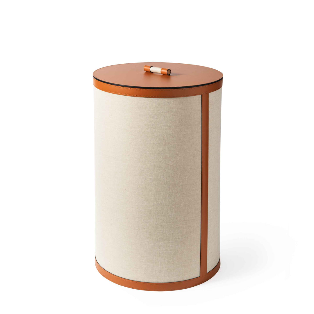 Leather Round Laundry Baskets PENELOPE by Pinetti 1