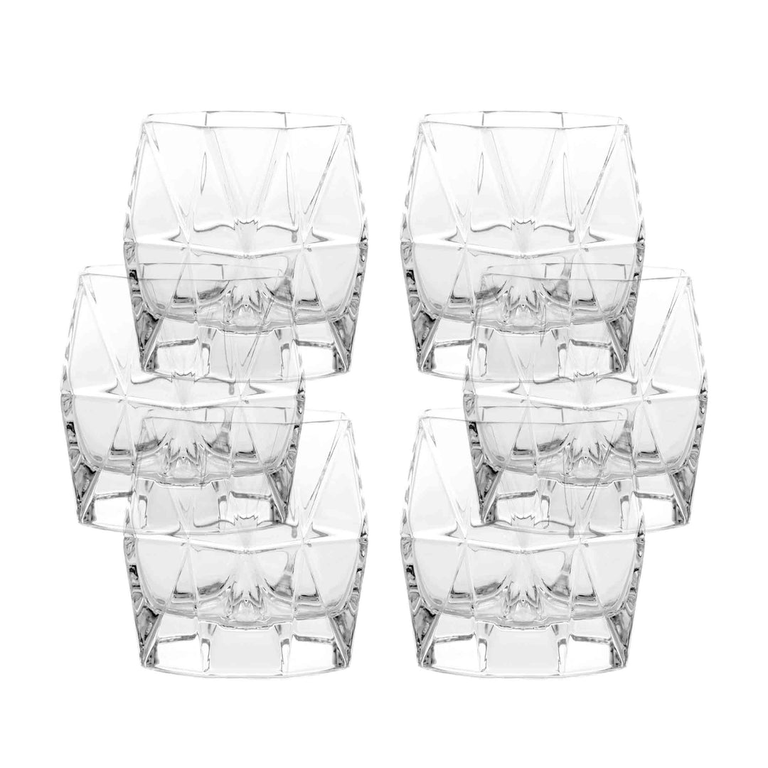 Murano Glass Water Glasses DIAMOND Set of Six by Karim Rashid for Purho 01