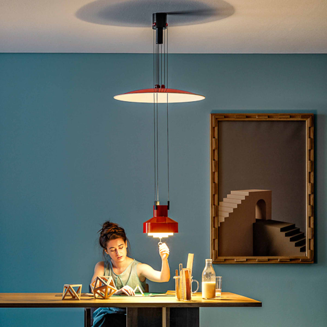 Adjustable Metal Suspension Lamp SALISCENDI by Achille & Pier Giacomo Castiglioni for Stilnovo 05