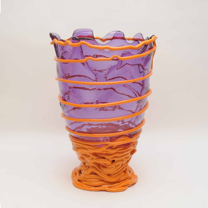 Resin Vase POMPITU Clear Lilac and Matt Pumpkin II by Gaetano Pesce for Fish Design 03