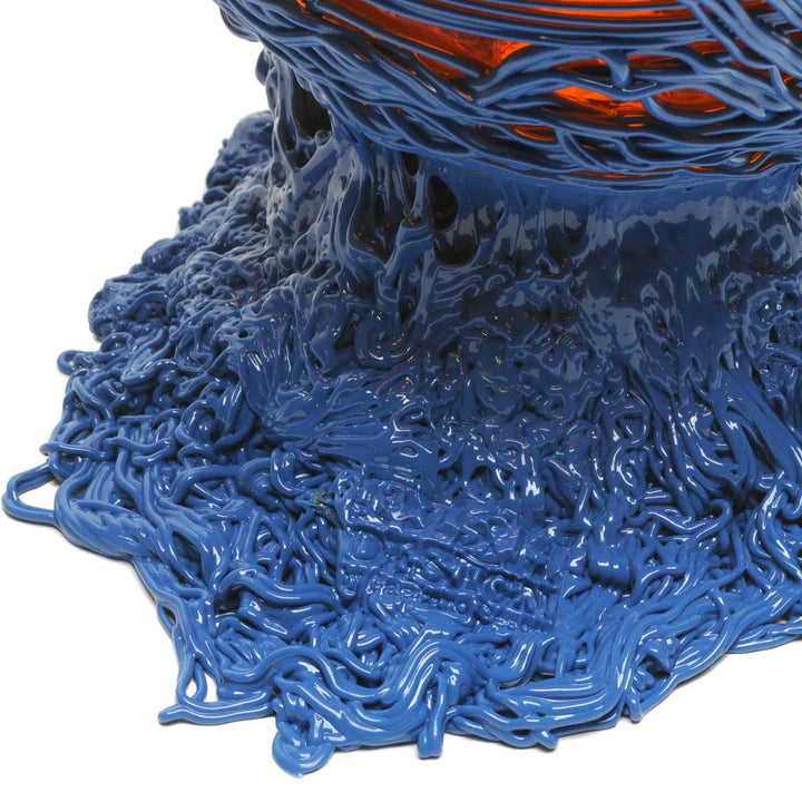 Resin Vase SPAGHETTI Clear Orange and Matt Dark Lavender by Gaetano Pesce for Fish Design 05
