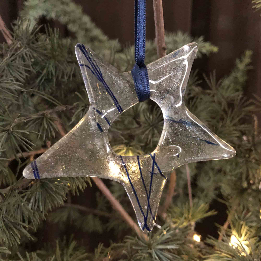 Murano Glass Christmas Ornament STELLA Clear Set of Twelve by D.i. Più Andretto Design 02