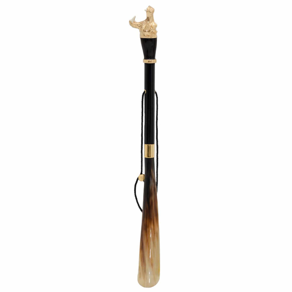 Shoehorn HIPPO with Enameled Brass Handle by Pasotti 02