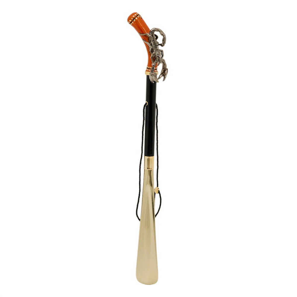 Shoehorn LUXURY SCORPION with Brass Handle by Pasotti 02