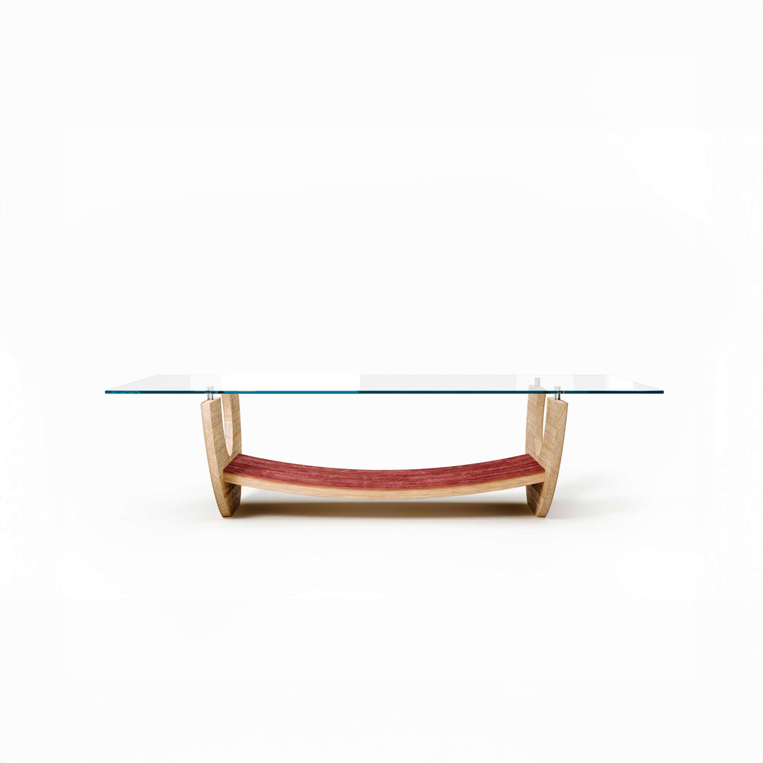 Wood and Glass Coffee Table TREVI by Winetage 01