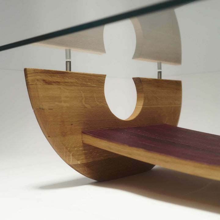 Wood and Glass Coffee Table TREVI by Winetage 05